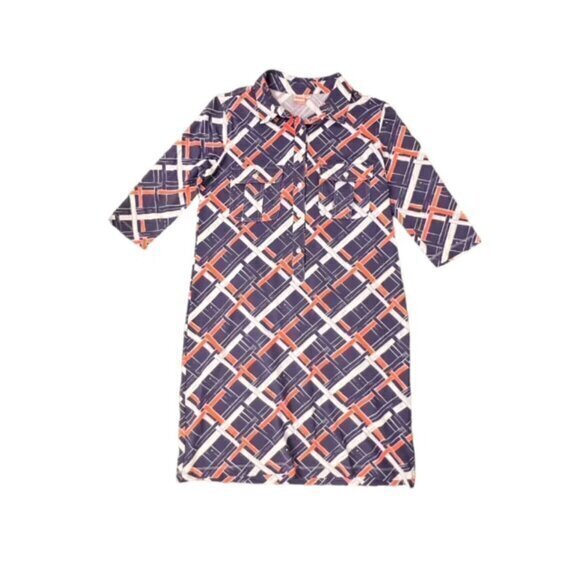 TUCKERNUCK PERSIFOR WINPENNY DRESS Geometric Preppy SIZE‎ SMALL EUC $228 RETAIL - Picture 1 of 12